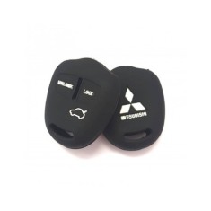 Husa cheie auto din silicon Mitsubishi cu 3 butoane Negru