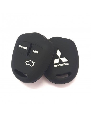 Husa cheie auto din silicon Mitsubishi cu 3 butoane Negru