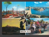 CPIB 25238 CARTE POSTALA - MALTA G.C., MOZAIC, TRASURA CU CAI, SCRISA SI NECIRCULATA