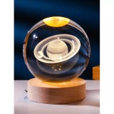 Cumpara ieftin Lampa Decorativa 3D - Minge de Cristal - Saturn - 67738