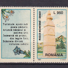 ROMANIA 1997 LP 1438 a MONUMENTUL RUSCA MONTANA SERIE CU VINIETA STANGA MNH