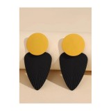 Cumpara ieftin Cercei Frunza Negru cu Galben