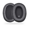 Set 2 bureti TXE pentru casti Audio-Technica ATH M50X, M50XBT, M50, M40X, M30, M20, M10, Negru, Spuma cu memorie, Piele ecologica