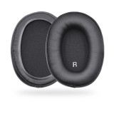 Set 2 bureti TXE pentru casti Audio-Technica ATH M50X, M50XBT, M50, M40X, M30, M20, M10, Negru, Spuma cu memorie, Piele ecologica