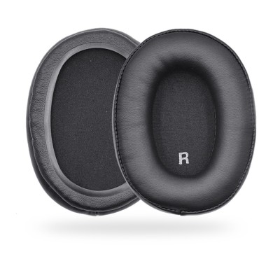 Set 2 bureti TXE pentru casti Audio-Technica ATH M50X, M50XBT, M50, M40X, M30, M20, M10, Negru, Spuma cu memorie, Piele ecologica foto