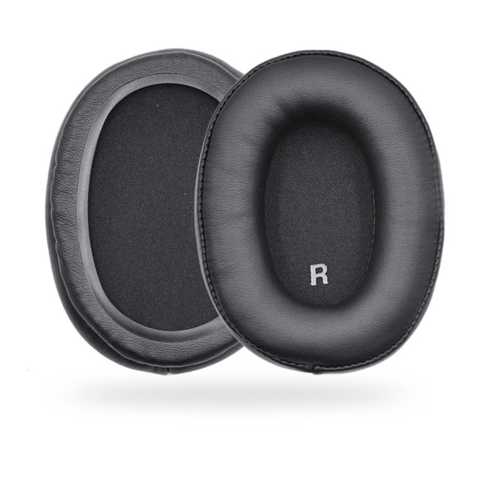 Set 2 bureti TXE pentru casti Audio-Technica ATH M50X, M50XBT, M50, M40X, M30, M20, M10, Negru, Spuma cu memorie, Piele ecologica