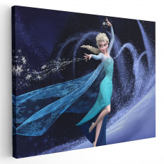 Tablou afis Elsa Frozen desene animate 2157 Tablou canvas pe panza CU RAMA 50x70 cm