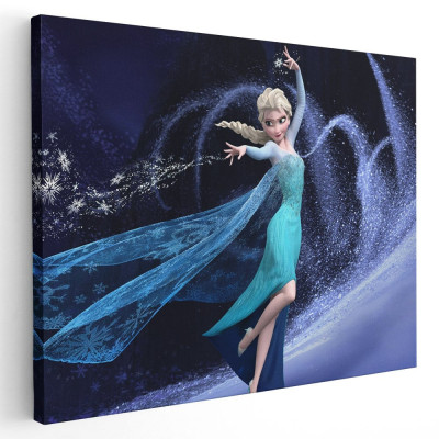 Tablou afis Elsa Frozen desene animate 2157 Tablou canvas pe panza CU RAMA 80x120 cm foto