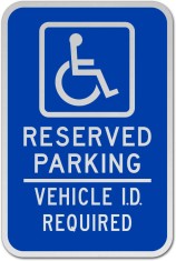 Reserved Vehicle ID Required Sign foto