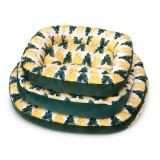 Set 3 Paturi Căptușite pentru Animale, Model Tropical Galben-Verde
