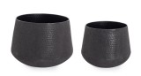 Cumpara ieftin Set 2 ghivece flori metal negru Kenar &Oslash;38x37h; &oslash;48x42h