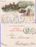 Salutari-Tismana(Gorj), Curtea de Arges- litografie 1898, Circulata, Printata