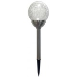 Cumpara ieftin Lampa Solara Gradina LED Alb Cald Glob Sticla 12x44cm Strend Pro, Inox + Plastic