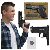 Pistol metalic ASG cu bile 6 mm, 800 bile incluse, 400 g, 20 cm