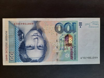 Bancnota 100 Deutsche Mark RFG, 1996 - A 3948 foto