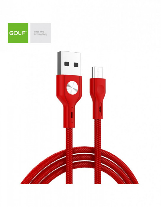 Cablu USB la micro USB Golf CD Leather 3A 1m rosu GC-60m