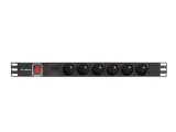 Lanberg Unitate distributie alimentare PDU 19 inch 1U 16A 6 prize Negru