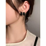 Cumpara ieftin Cercei Fundita Neagra 2,1x1,5cm - 54043