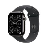 Apple Watch Series 11 GPS + Cellular 46mm Slate Titanium Case with Black Sport Band - S M