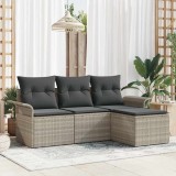 VidaXL Set de canapele pentru grădină 4 pcs Gri 55 x 55 x 37cm