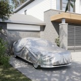 VidaXL Husă auto Sedan, curele cu cataramă, complet, argintiu XL PEVA
