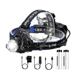 Lanterna Frontala de Cap Led Sofia CONCEPT&reg;, IPX4, Aluminiu,2 Acumulatori, Unghi de 60 &deg;, Rotire 90 &deg;
