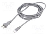 Cablu IEC C7 mamă 2x0,75mm2 1,8m gri 7A LIAN DUNG