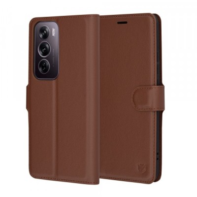 Husa pentru Oppo Reno12 Pro, Techsuit, Leather Folio, Maro foto