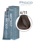 Vopsea de par profesionala PRO.COLOR 100 ml - Pro.Co - 6/11 BLOND INCHIS CENUSIU INTENS