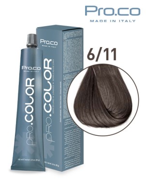 Vopsea de par profesionala PRO.COLOR 100 ml - Pro.Co - 6/11 BLOND INCHIS CENUSIU INTENS foto