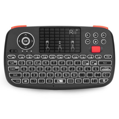 Tastatura Techstar&amp;reg; Rii i4, Dual Mode, Wireless, Bluetooth 3.0, Scroll, TouchPad, Controller, Iluminata foto