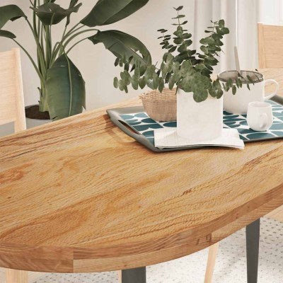 vidaXL Blat de masă maro deschis 140x60x4 cm lemn masiv de stejar oval foto