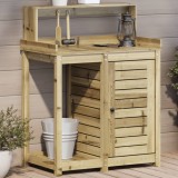 Cumpara ieftin Masă de plantare cu rafturi, 82,5x50x109,5 cm, lemn pin tratat