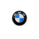 Emblema cheie BMW, Alb/Albastru, Compatibila cu Seriile E, 11mm