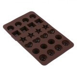 Formă Silicon Ciocolată, 24 Compartimente, 24x18.5x2.5cm, Maro, Oem