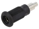 Soclu Banană 4mm 25A Negru Nichelat 26mm