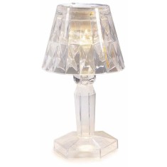 Veioza plastic transparent cu led &Oslash; 6,5 cm x 12 H