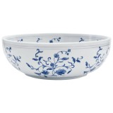 Cumpara ieftin Lavoar de blat, alb si albastru, rotund, &Phi;41x14 cm, ceramica