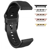 Curea hibrid piele-silicon compatibila cu Apple Watch 9|8|7|6|5|4|3|2|1 Series, 49mm|45mm|44mm|42mm, Iron Black