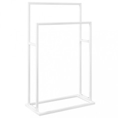 Suport de prosoape autonom, alb, 48x24x78,5 cm, fier foto
