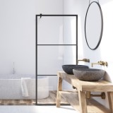 Paravan dus walk-in Aqua Class &reg; Black, model Vintage negru, sticla clara, securizata, 120x195 cm