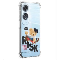 Husa antisoc pentru oppo a60, airbag pro, transparent, risk taker foto