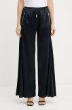 Silvian Heach pantaloni JONY culoarea bleumarin, lat, high waist, GPA25161PA