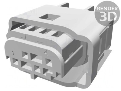 Conector Dreptunghiular MQS Mufă Mamă 4 PIN Fără Contacte foto