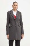 Silvian Heach palton SUNRISE femei, culoarea gri, de tranzitie, GPA24392CP