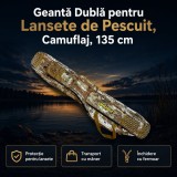Geantă Dublă pentru Lansete de Pescuit, Camuflaj, 135 cm