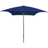 Gossi umbrela de soare, exterior, stalp lemn, albastru, 200x300 cm
