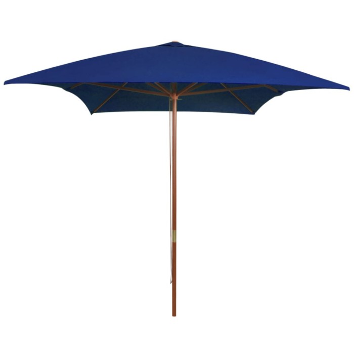 vidaXL Umbrelă de soare cu st&acirc;lp din lemn, albastru, 200x300 cm 313761
