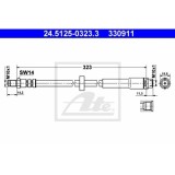 Furtun frana Audi A6 (4f2, C6) Ate 24512503233, parte montare : punte spate