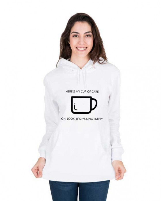 Hanorac dama alb - Cup of care - XL